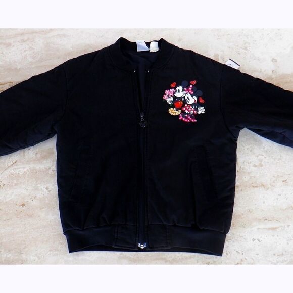 Disney Mickey/Minnie black puffy jacket - Picture 2 of 4